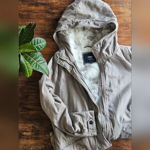 ONLY Women's Beige Hooded Jacket